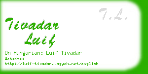 tivadar luif business card